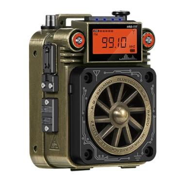 Imagem de Snsowed Player BT Portátil, Rádio Multifuncional Com Bandas FM/AM/SW/WB, Suporte para Reprodução de Cartão TF, Seis Modos de Equalização, Alarme SOS, Tipo T e Antena Telescópica (Bronze)