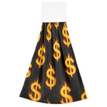 Imagem de Joitme Toalhinhas de mão amarelas de outono pretas com laço para pendurar toalhas de dedo de forno toalhas de prato decorativas macias absorventes para cozinha conjunto de 2, 45 x 35 cm