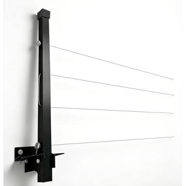 Imagem de Varal de Parede Preto o Mais Resistente da Categoria Até 80 Kg Dobrável 2 Hastes Premium