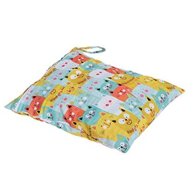 Imagem de Cryfokt Saco de Fraldas de Pano para bebê, Bonito, à Prova D'água, Reutilizável, Sacos Secos e Molhados Com 2 Bolsos Com Zíper, para Armazenamento de Viagem (Gatos coloridos)