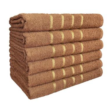 Imagem de Toalha de Banho Kit 5 Peças Algodão Absorvente (Marrom Escuro)