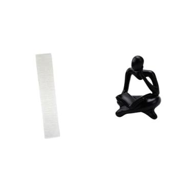 Imagem de Whtkoph Abajur Abstrato de Papel para Sala de Estar, Decoração de Mesa, Revestido com Uma Estátua Do Pensador, Prateleira de Escritório.