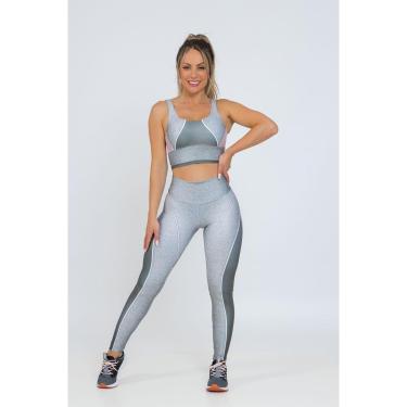 Imagem de Conjunto Feminino Fitness Space Silver Cinza Rosa-Feminino