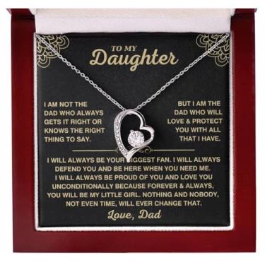 Imagem de LEONADORA Colar To My Daughter, colares de filha personalizados de mãe e pai, presentes de filha da mãe ou do pai, lindos colares para mulheres, ideia de presente de aniversário para mulheres, 0.6