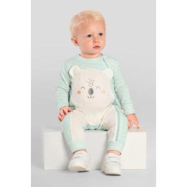 Imagem de Macacão bebê unissex de ursinho Brandili Baby, Verde, G