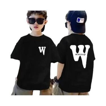 Imagem de Camiseta De Algodão Com Estampa Graffiti Para Meninos E Meninas, Manga