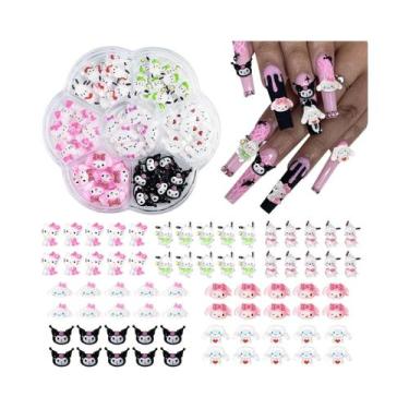 Imagem de Rhinestones Kawaii Sanrio Hello Kitty Kuromi Para Unhas, 70 Peças, 7-1