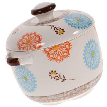 Imagem de Panelas, panela de ensopado de cerâmica, tigela de sopa com tampa tigela de sobremesa ensopado panela de sopa para cozinha doméstica/como mostrado/13,5 * 11,6 cm