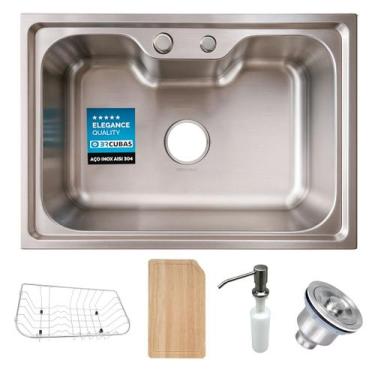 Imagem de BRCUBAS - Kit Cuba 62X43 + Acessórios Cozinha Gourmet em Aço Inox 304 