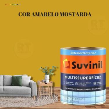 Imagem de Tinta Epoxi Cozinhas e Banheiros Cor Amarelo Multissuperfícies 800ml S