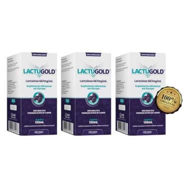 Imagem de 3 Lactugold 120ml Lactulose 667mg/ml Artenativa Sabor Ameixa