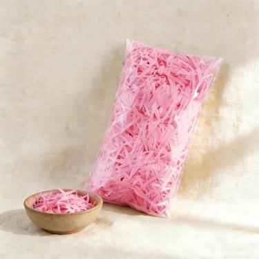 Imagem de 200 g (7 oz) papel enrugado, enchimento de grama, almofada de papel para caixa de presente e cesta no Natal, casamento, aniversário (rosa)