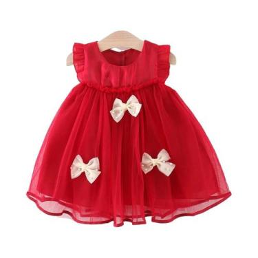 Imagem de Vestido De Princesa Vermelho Para Festa De Natal Para Meninas De 9 Mes