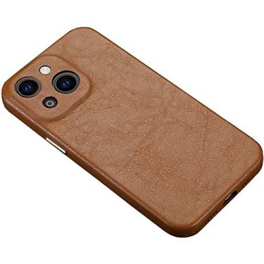 Imagem de IENYU Capa de telefone traseira para Apple iPhone 14 Plus capa de 6,7 polegadas, capa de telefone à prova de choque de pele de carneiro totalmente embrulhada [proteção de tela e câmera] (cor: marrom)