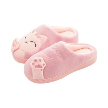 Imagem de Chinelos De Inverno Femininos Com Forro De Pelúcia Kawaii, Confortávei