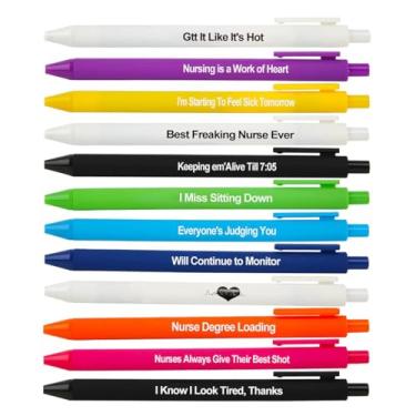 Imagem de Canetas engraçadas, conjunto de canetas esferográficas coloridas com citações sarcásticas, tinta preta de escrita suave, presente novidade para escritório, anotações, diário, perfeito para adultos