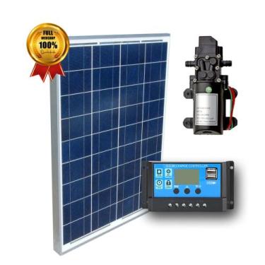 Imagem de Kit Bomba 12v + Painel Solar 60w Irrigação Poço Caixa Dágua - RESUN