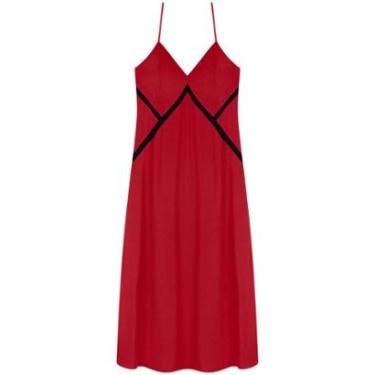 Imagem de Vestido Midi Chá De Alças Em Viscose Com Detalhes Frontais-Feminino