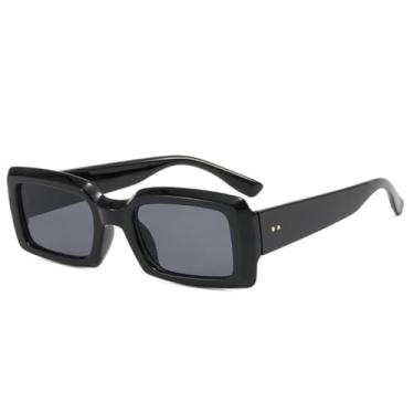 Imagem de Óculos de Sol Unissex com Armação Espessa e Rebites em Cores Candy, Proteção UV400, Ideais para Esportes ao Ar Livre, Corrida e Ciclismo, nas Cores Preto e Cinza.