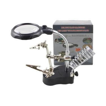 Imagem de Estação De Soldagem Portátil Com Lupa LED E Suporte, Estação De Reparo