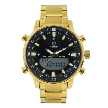 Imagem de Relógio Masculino Tuguir AnaDigi TG1815 Dourado e Preto