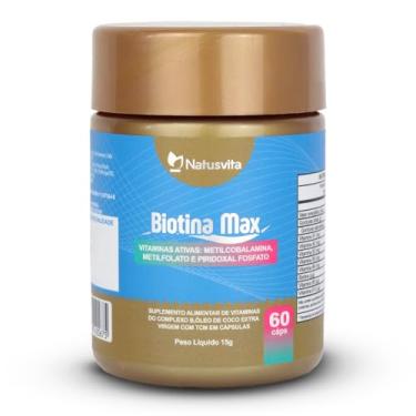 Imagem de 60 cápsulas Biotina Max 45mcg Forma Ativa + B1 B2 B3 B5 B6 B9 B12 com TCM e Óleo de Coco em softgel