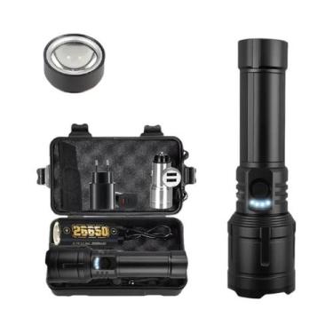 Imagem de Lanterna Tática LED Ultra Brilhante De 5000mAh Recarregável Tipo-C Par