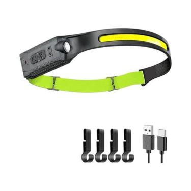 Imagem de Lanterna De Cabeça LED Recarregável 3 Modos USB Com Bateria Integrada 