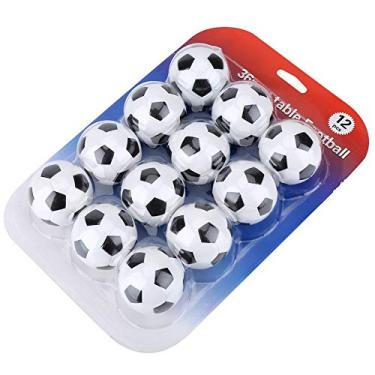 Imagem de AMONIDA Conjunto de Mini Bolas de Futebol de Mesa, Superfície Lisa de Resina Durável para Amantes de Futebol de Mesa, Preto e Branco, 12 Peças