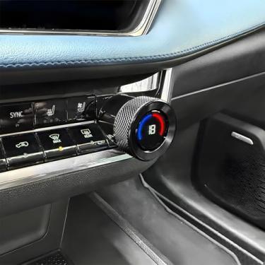 Imagem de Um par de capa de acabamento de anel Konb interior de alumínio vermelho azul preto compatível com acessórios Chevy Equinox 2025-2026 (preto)