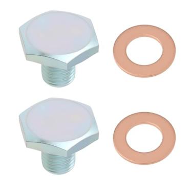 Imagem de Briny River 2 parafusos de drenagem de óleo para carro M10 x 1,25 x 12 mm UAM2957L UAM2857L compatível com Land Rover Defender Discovery 1 300tdi