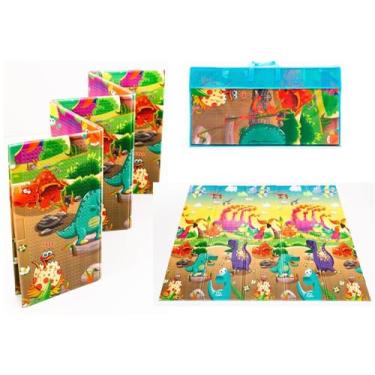 Imagem de Tapete Atividades Bebê Infantil Dobravel Dupla Face Tatame (Dinossauros)
