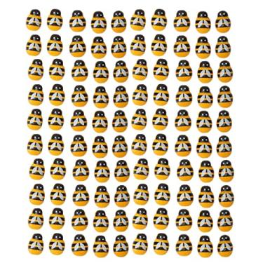 Imagem de Decoração de abelha de madeira, autoadesivo vívido, faça você mesmo, enfeite de abelha de madeira artesanal para artesanato, decoração de festa, material de buxo, 100 peças