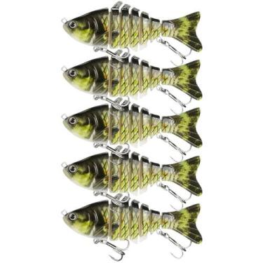Imagem de Kit 5 Iscas Artificiais 6 Sessões lambari articulada efeito realista -