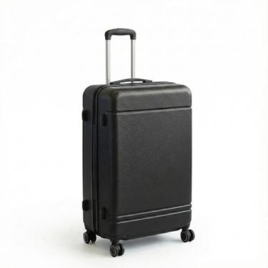 Imagem de Mala de Viagem Rígida ABS Rodas Duplas 360 Preta Lisa - Escolha Tamanh