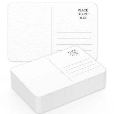 Imagem de Pacote com 50 cartões postais em aquarela 10 x 15 cm, 63 kg/300 g/m², cartões postais em branco para bricolage, correspondência, pintura, convites, vales-presente