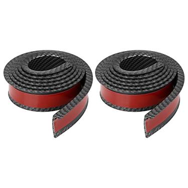 Imagem de X AUTOHAUX 2 pçs 3,8 cm x 1,5 m Protetor de Moldura de Roda de Carro com Decoração de Fibra de Carbono