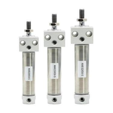 Imagem de MAR/MARF/MARU20/25/32x50x150x200x300S Mini cilindro pneumático pneumático de ar pistão de aço inoxidável 1 peça (MAR32x25S)