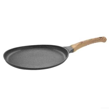 Imagem de Sturdy Aluminum Non-Stick Skillet Pan with Ergonomic Wooden Handle - 20cm, All Cooktop Compatible(28cm)