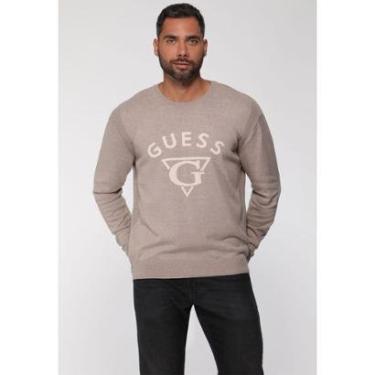 Imagem de Blusa de Tricot Guess Triangulo G Bege Tricot Guess Triangulo G Bege-Masculino