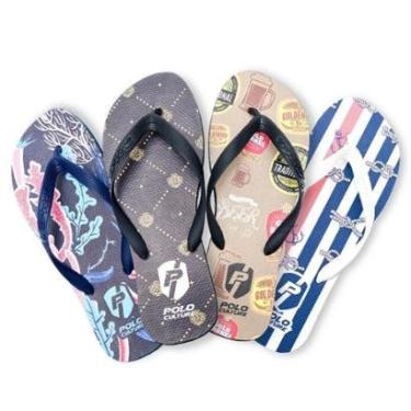 Imagem de Chinelo Masculino Borracha Estampado Polo Culture Kit 4-Masculino