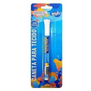 Imagem de Blister Caneta Marcador Permanente Para Tecido Branca Brw