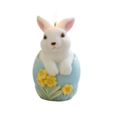 Imagem de Molde De Silicone Coelho Da Páscoa Oval Para Velas, Kit Para Fabricaçã