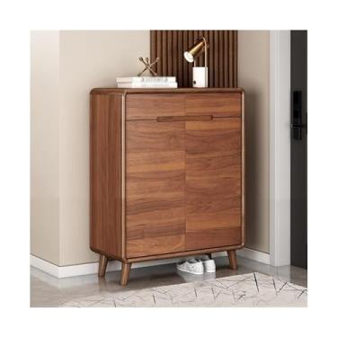 Imagem de Organizador de sapatos Armário de armazenamento de sapatos com porta e gaveta, armário de sapatos de entrada resistente com moldura de madeira maciça, organizador de sapatos independente para sala de