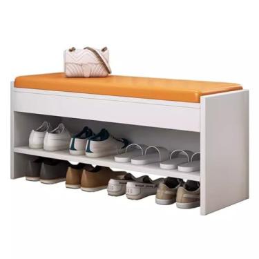 Imagem de Sapateira organizadora de sapatos para porta de casa, banco simples para troca de sapatos, armazenamento multicamadas, armário de sapatos dobrável e assentável, grande capacidade e forte (A)