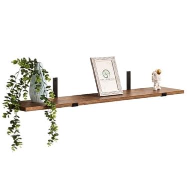 Imagem de Prateleira Estilo Industrial 1MT com Madeira MDF Louro Freijó – Suporte Mão Francesa – Decoração Moderna para Sala, Cozinha, Quarto e Escritório
