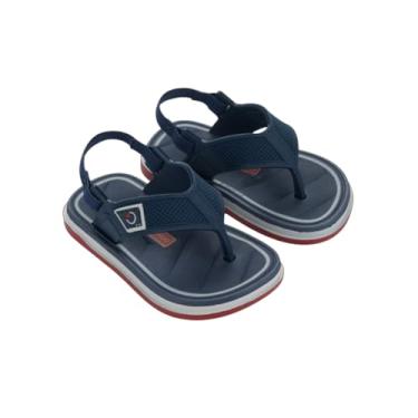 Imagem de Sandália Infantil para Meninos com Velcro Ajustável Solado Antiderrapante Casual (Azul/Dedinho, BR, Criança de 1 a 3 anos, Faixa Numérico, 17, 18)