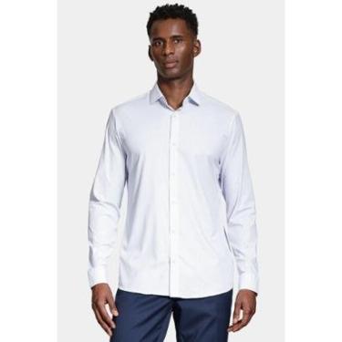 Imagem de Camisa Aramis Manga Longa Poliamida Tech Flex Listrada Azul e Branca-Masculino