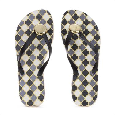 Imagem de Chinelo Brizza Arezzo Estampado Preto - Feminino-Feminino