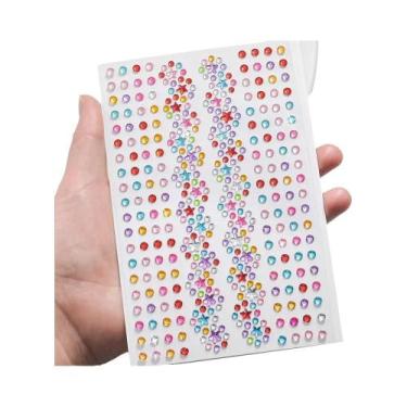 Imagem de Adesivo 3D De Flor Estrela Colorida Com Strass, Tatuagem Falsa Autoade